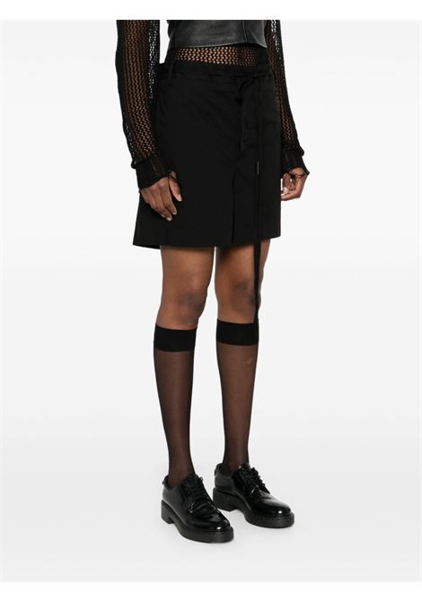 Black Jess pleat-detail shorts Ann Demeulemeester - women ANN DEMEULEMEESTER | 2401WTR23FA422099